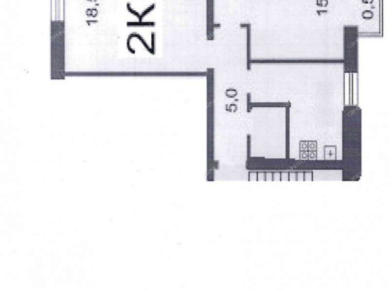 двухкомнатная квартира на улице Героя Рябцева дом 26