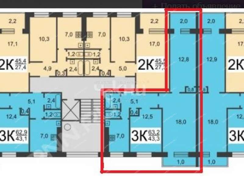 трёхкомнатная квартира на улице Красных Зорь дом 23