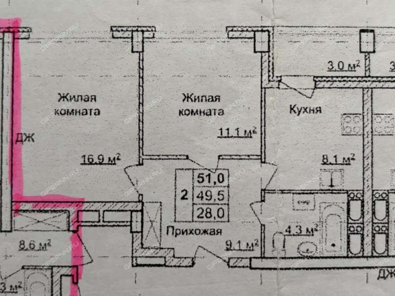двухкомнатная квартира на улице Академика Сахарова дом 105
