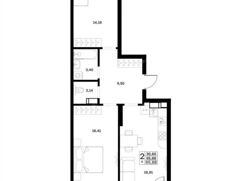 2-komnatnaya-v-granicah-ulic-strazh-revolyucii-gvardeycev-50-letiya-pobedy-evgeniya-nikonova-17 фото