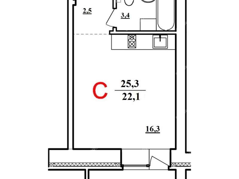 квартира-студия на улице 8 Марта дом 28