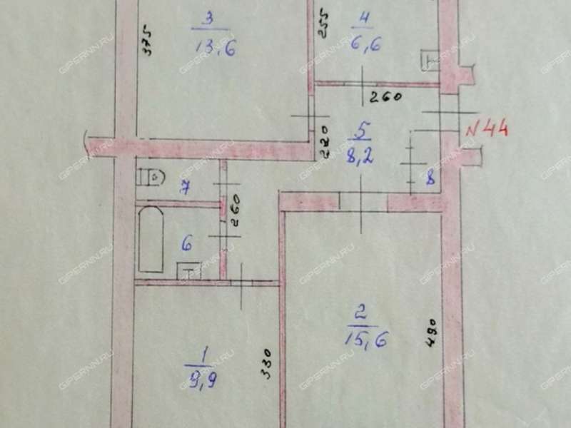 трёхкомнатная квартира в микрорайоне Гоголя дом 56 город Выкса