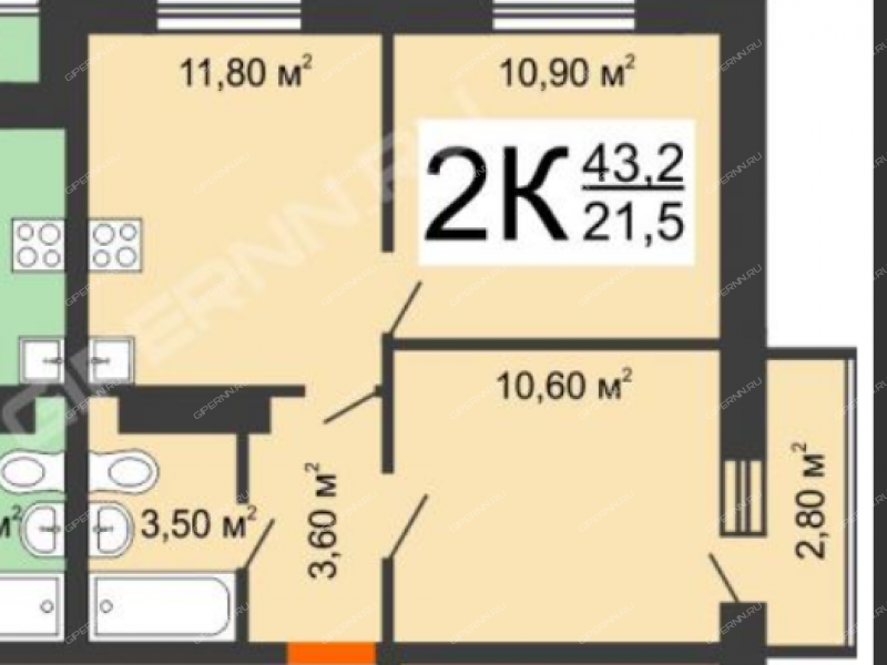 двухкомнатная квартира на улице Бориса Видяева дом 10