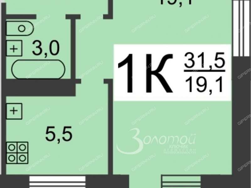 однокомнатная квартира на улице Станиславского дом 52