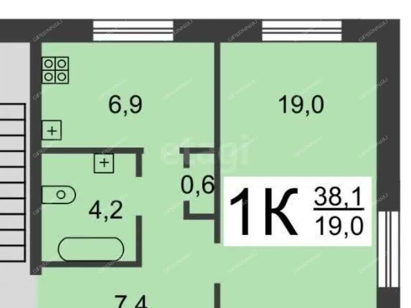 однокомнатная квартира на проспекте Ленина дом 60