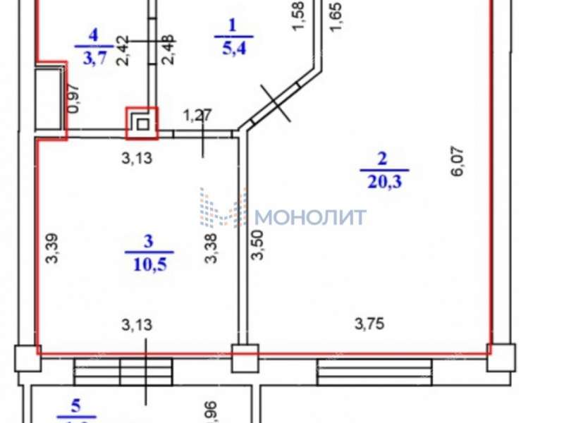 однокомнатная квартира на улице Июльских Дней дом 11