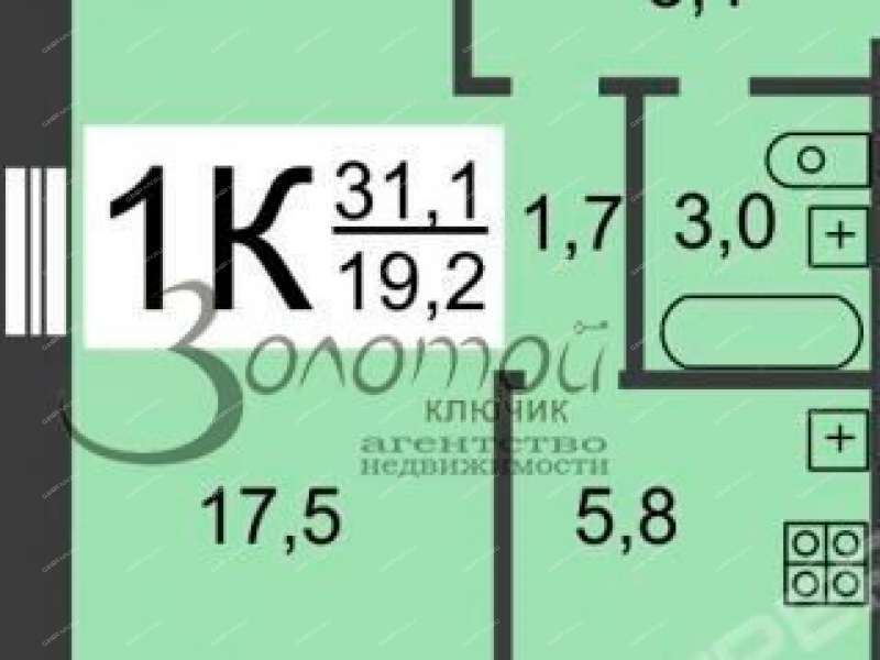 однокомнатная квартира на улице Героя Советского Союза Прыгунова дом 9