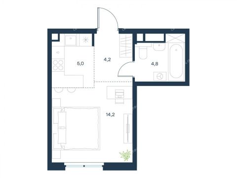 kvartira-studiya-zhk-level-volga-korpus-4 фото
