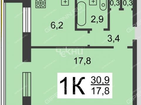 1-komnatnaya-ul-geroya-popova-d-11 фото