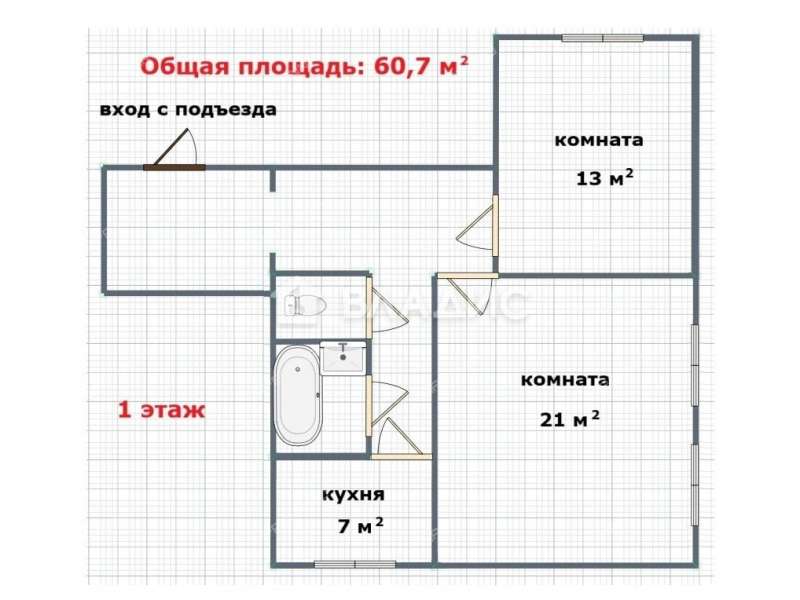 двухкомнатная квартира на Трудовой улице дом 26 город Бор