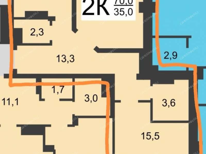 двухкомнатная квартира в Высоковском проезде дом 24