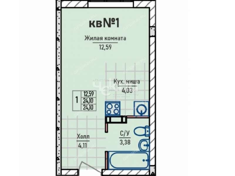 однокомнатная квартира в Инженерном проезде