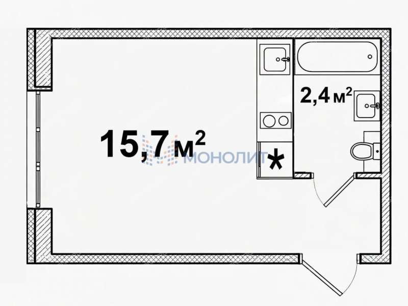 квартира-студия на проспекте Кирова дом 9