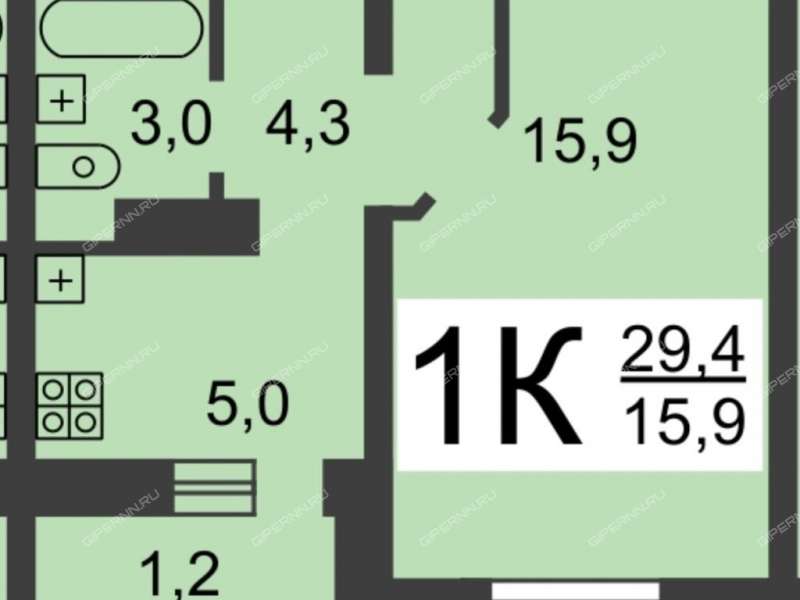 однокомнатная квартира на улице Янки Купалы дом 28